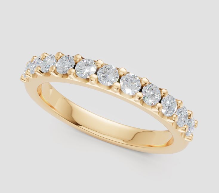 14K Yellow 1/2tw Diamond Prong Band