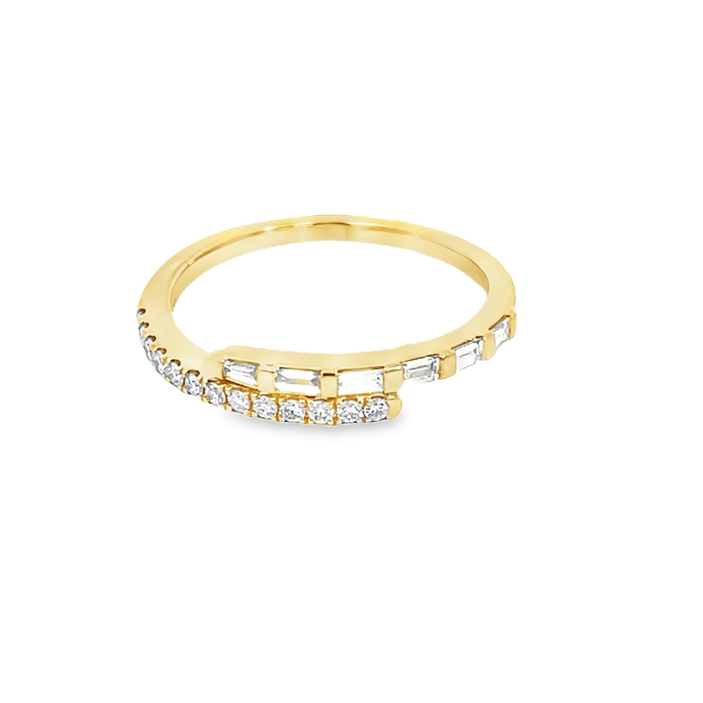 18K Yellow Uneek Stackable Collection Bypass Fashion Ring