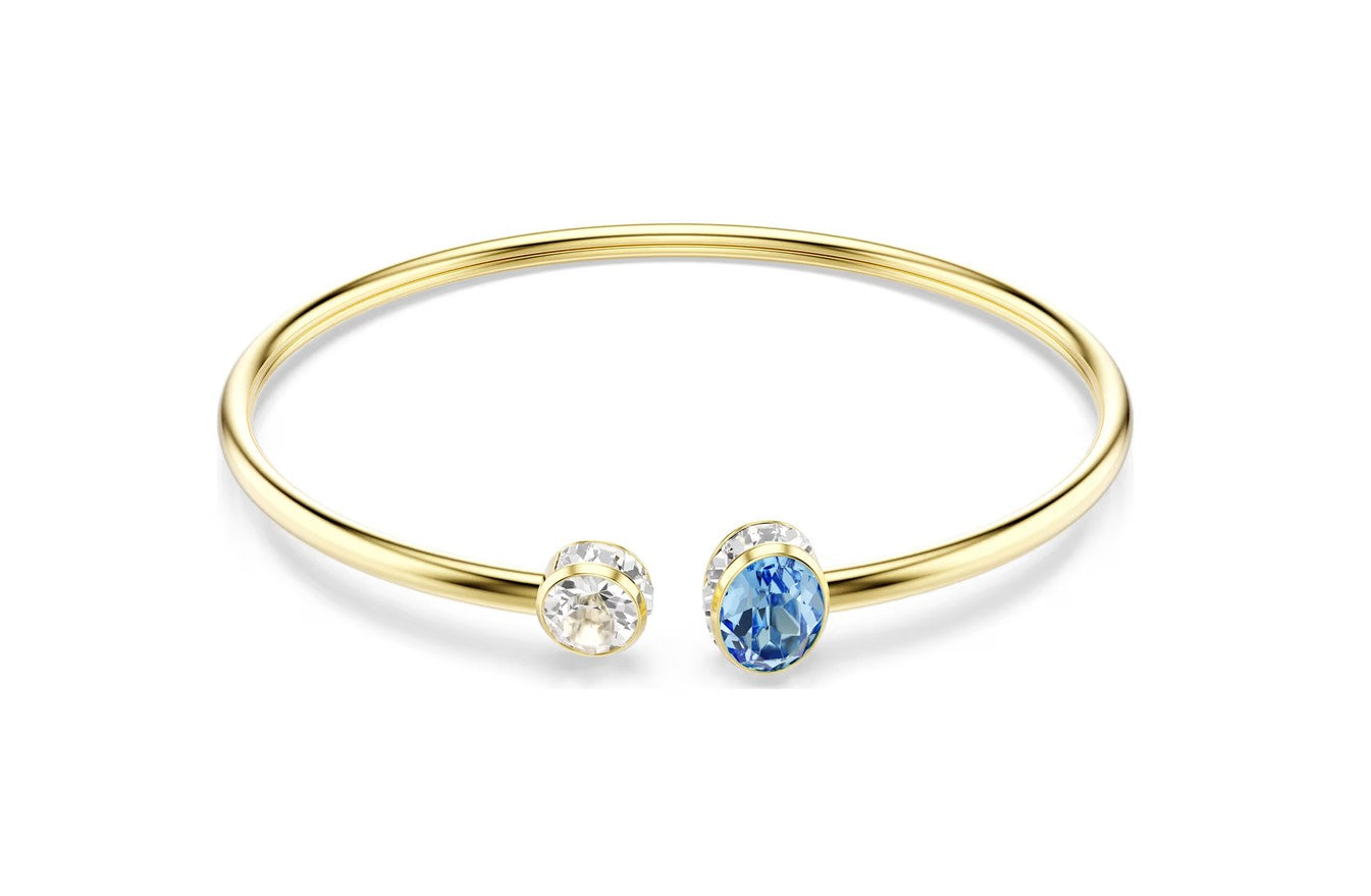 Chroma bangle Mixed cuts, Multicolored, 18K gold finish