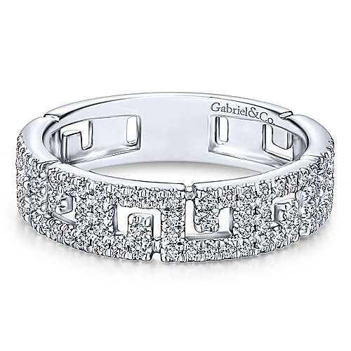 14k White Gold Stackable Ladies Ring