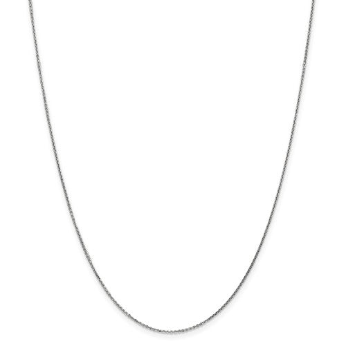 14K White Gold 18 inch .95mm Diamond-cut Cable with Lobster Clasp Chain