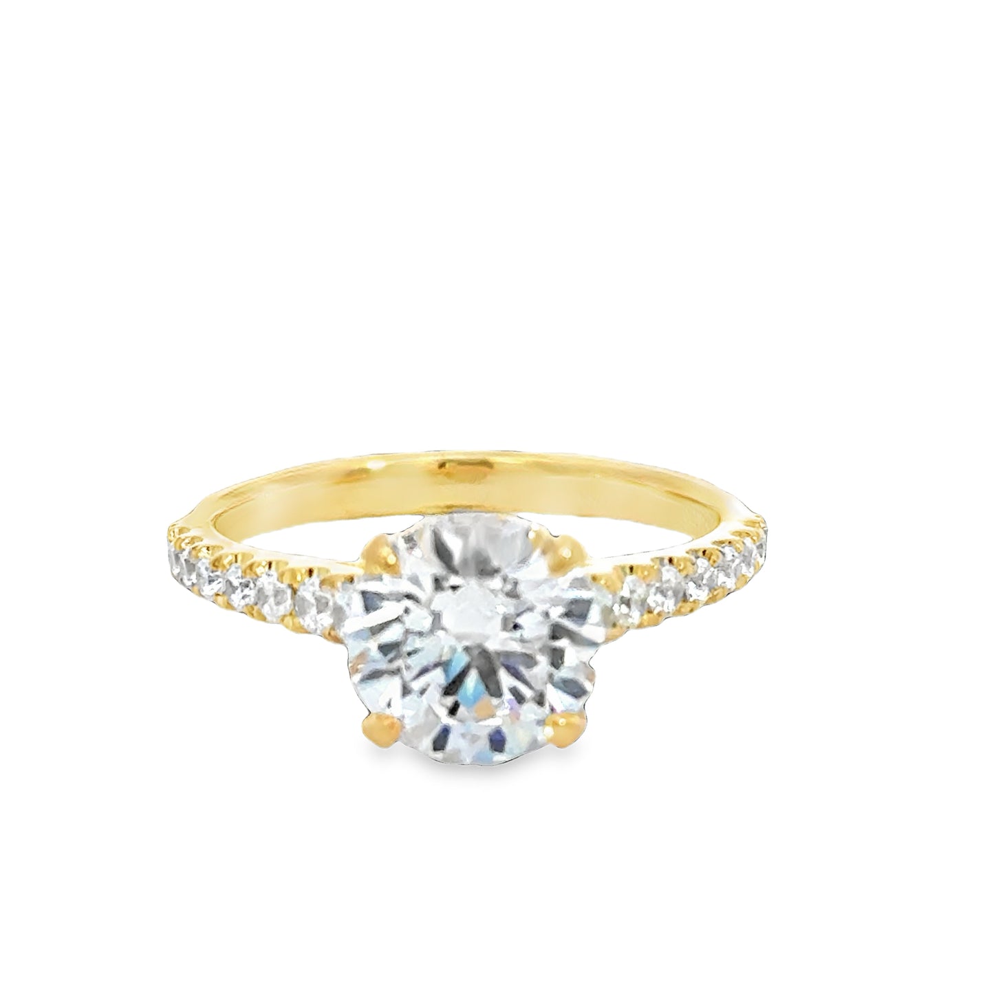 Yellow 18 Karat Hidden Halo Ring Size 6.5 With = 0.38Tw Round G Vs1 Diamonds