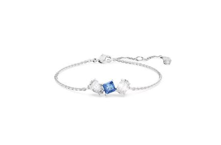 Mesmera bracelet Mixed cuts, Blue, Rhodium plated