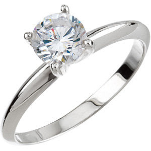 14K White Open Shank for 4-Prong Setting