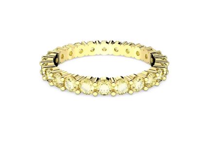 Matrix ring Round cut, Yellow, Gold-tone plated 55