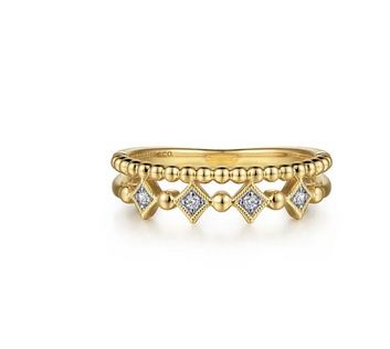 14k Yellow Gold Bujukan Stackable Diamond Ring