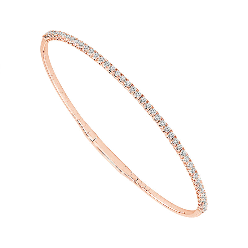 14K Rose 1/2ct Diamond Flexi Bangle