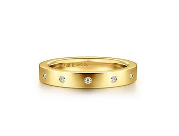 14K Yellow Gold Burnish Diamond Eternity Band