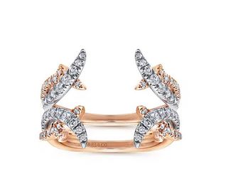 14K White and Rose Gold Diamond Ring Enhancer