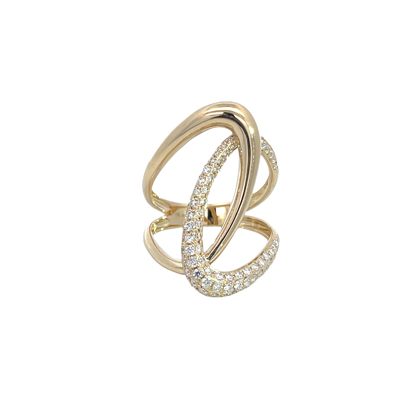 14K Yellow Gold and Diamond Fashion Ring