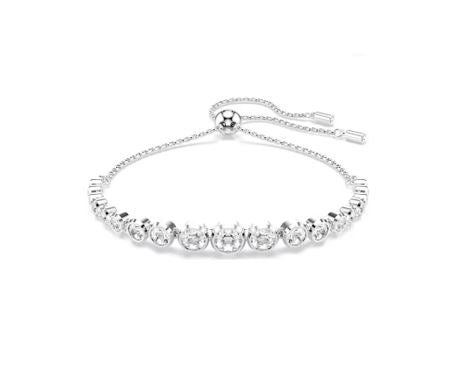 Imber Tennis bracelet Mixed round cuts, White, Rhodium plated
