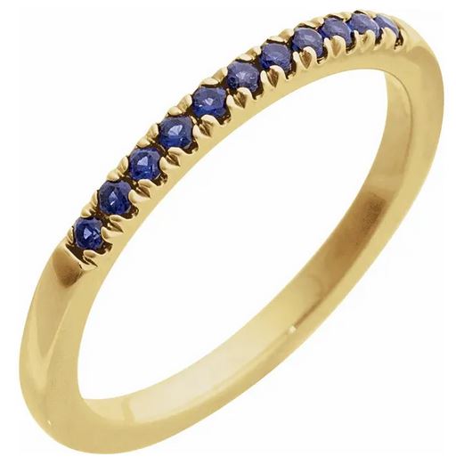 14K Yellow Lab-Grown Blue Sapphire Ring