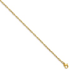 Chisel Stainless Steel Polished Yellow IP-platead Enlongated Open Link Paperclip 20 inch Chain Necklace