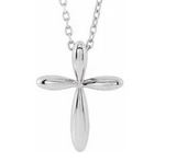 14K White 14.65x11.2 mm Cross 16-18" Necklace