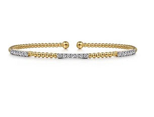 14K Yellow Gold Bujukan Diamond Stations Bangle