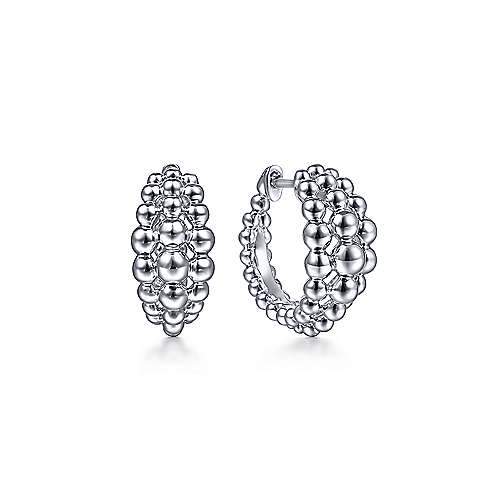 925 Sterling Silver Bujukan Huggie Earrings