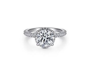 14K White Gold Round Diamond Engagement Ring