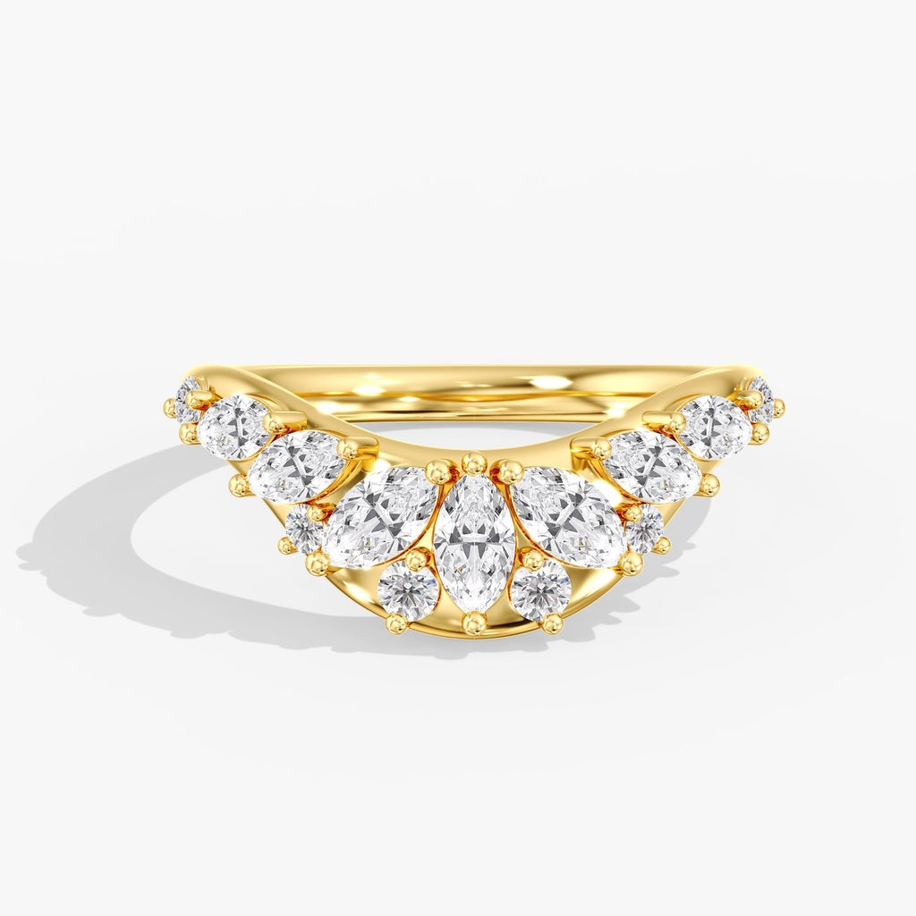14K Yellow Lab Grown Ballerina Curved Band