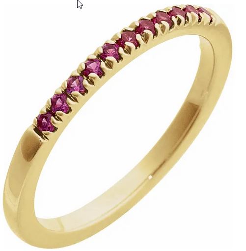 14K Yellow Lab-Grown Ruby Ring