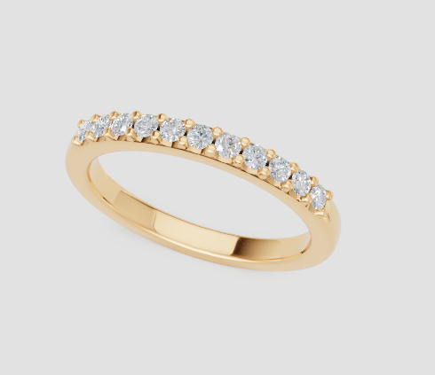 14K Yellow 1/4tw Diamond Prong Band
