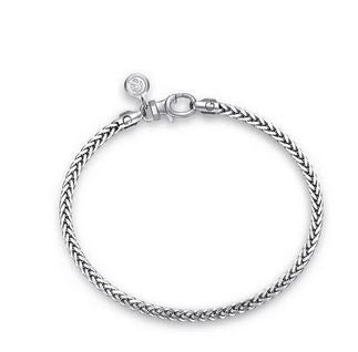 925 Sterling Silver Mens Wheat Chain Bracelet