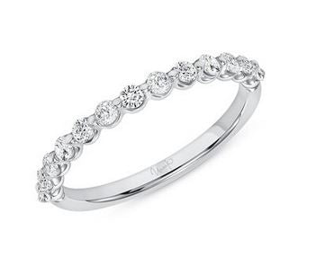 14K White Uneek Us Collection 1-Row Wedding Ring