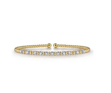 14K White-Yellow Gold Bujukan Diamond Split Bangle