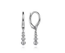 14k White Gold Diamond Drop Earrings