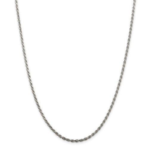 Sterling Silver 2.25mm Diamond-cut Rope Chain