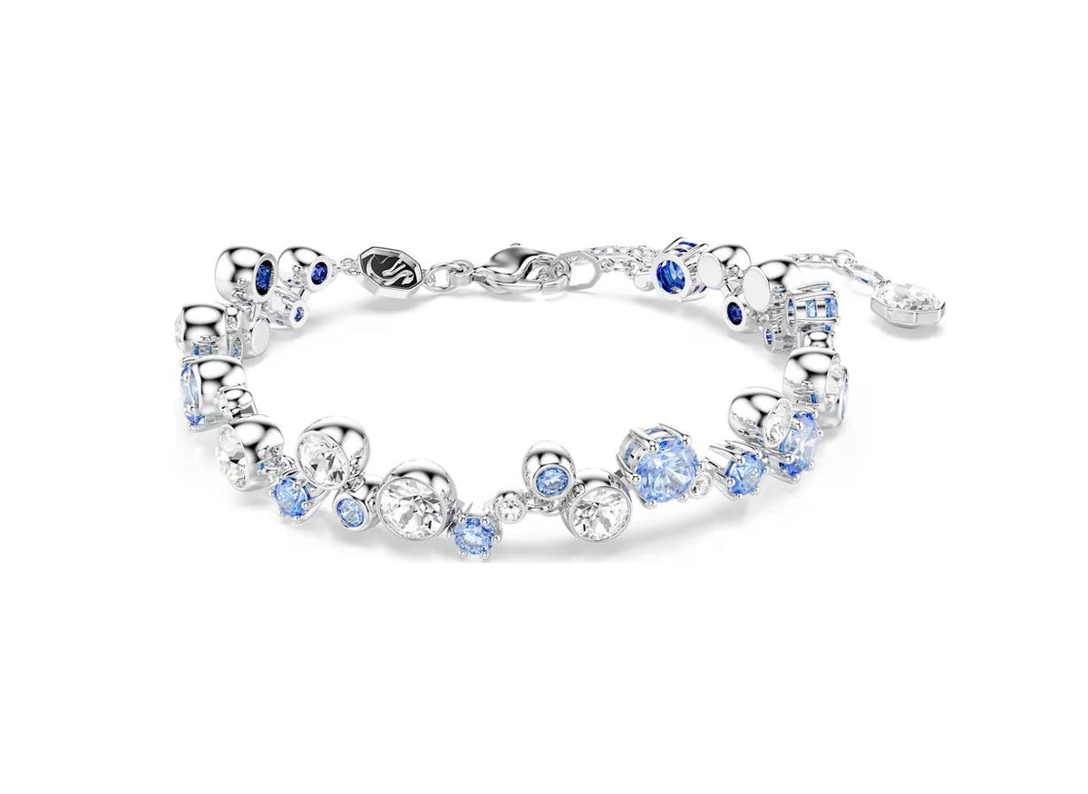 Constella bracelet Mixed cuts, Blue, Rhodium plated