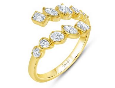 18K Yellow Uneek Alexandria Collection Bypass Fashion Ring