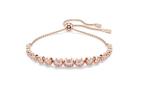 Imber Tennis bracelet Mixed round cuts, Pink, Rose gold-tone plated