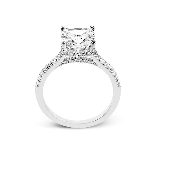 White 18 Karat Hidden Halo Ring Size 6.5 With = 0.30Tw Round G Vs1 Diamonds