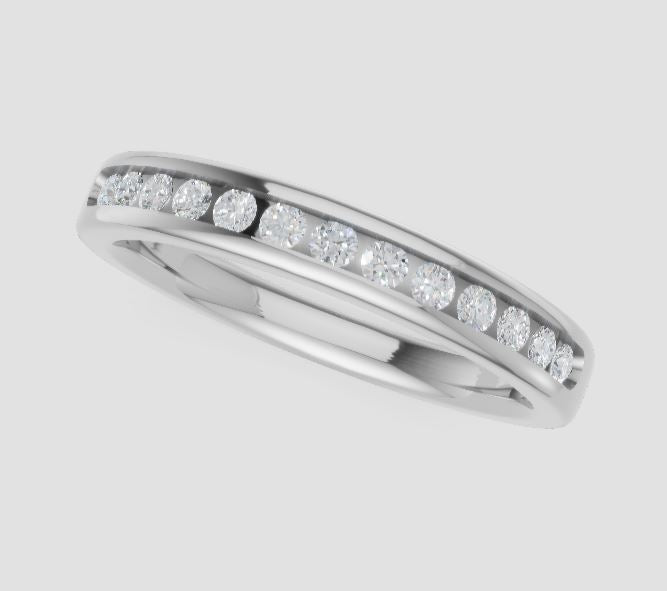 14K White 1/4tw Diamond Channel Band