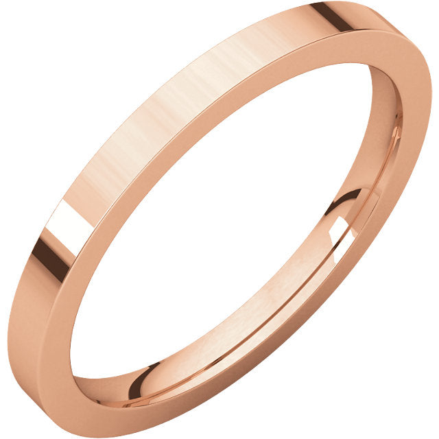 14 K Rose 2.5mm Flat Comfort Fit Band
