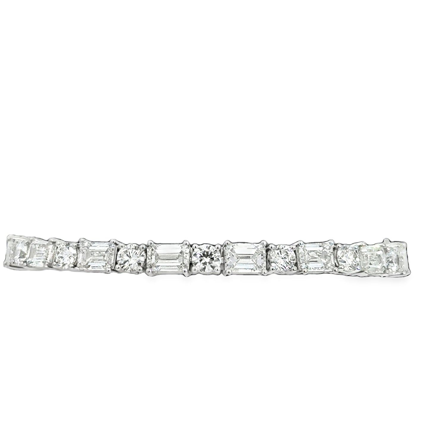 Lady's White 14 Karat Tennis Bracelet With 32 = 16.25Tw Various Shapes G/H Si2 Diamonds