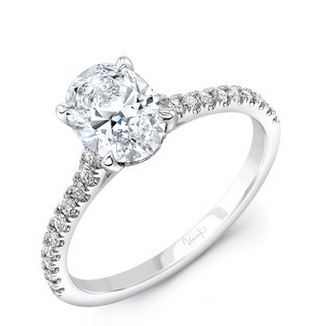 14K White Uneek Timeless Collection Under-Halo Engagement Ring