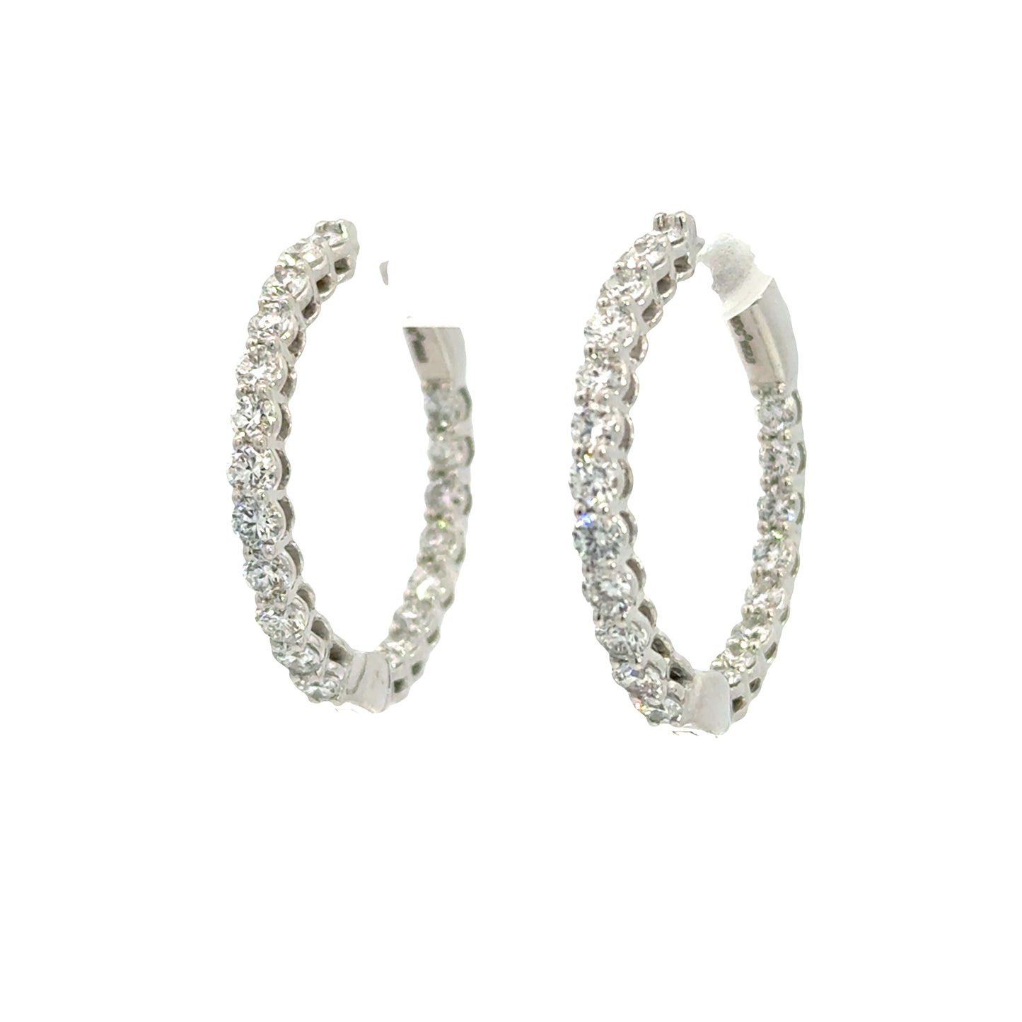 14K White 2tw Lab Grown Diamond Hoops