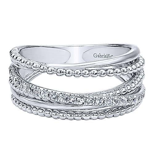 925 Silver Wide Band White Sapphire Ladies Ring