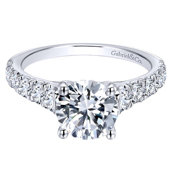 14K White Gold Round Diamond Engagement Ring