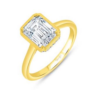 14K Yellow Uneek Alexandria Collection Bezel Engagement Ring