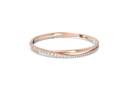 Hyperbola bracelet White, Rose gold-tone plated