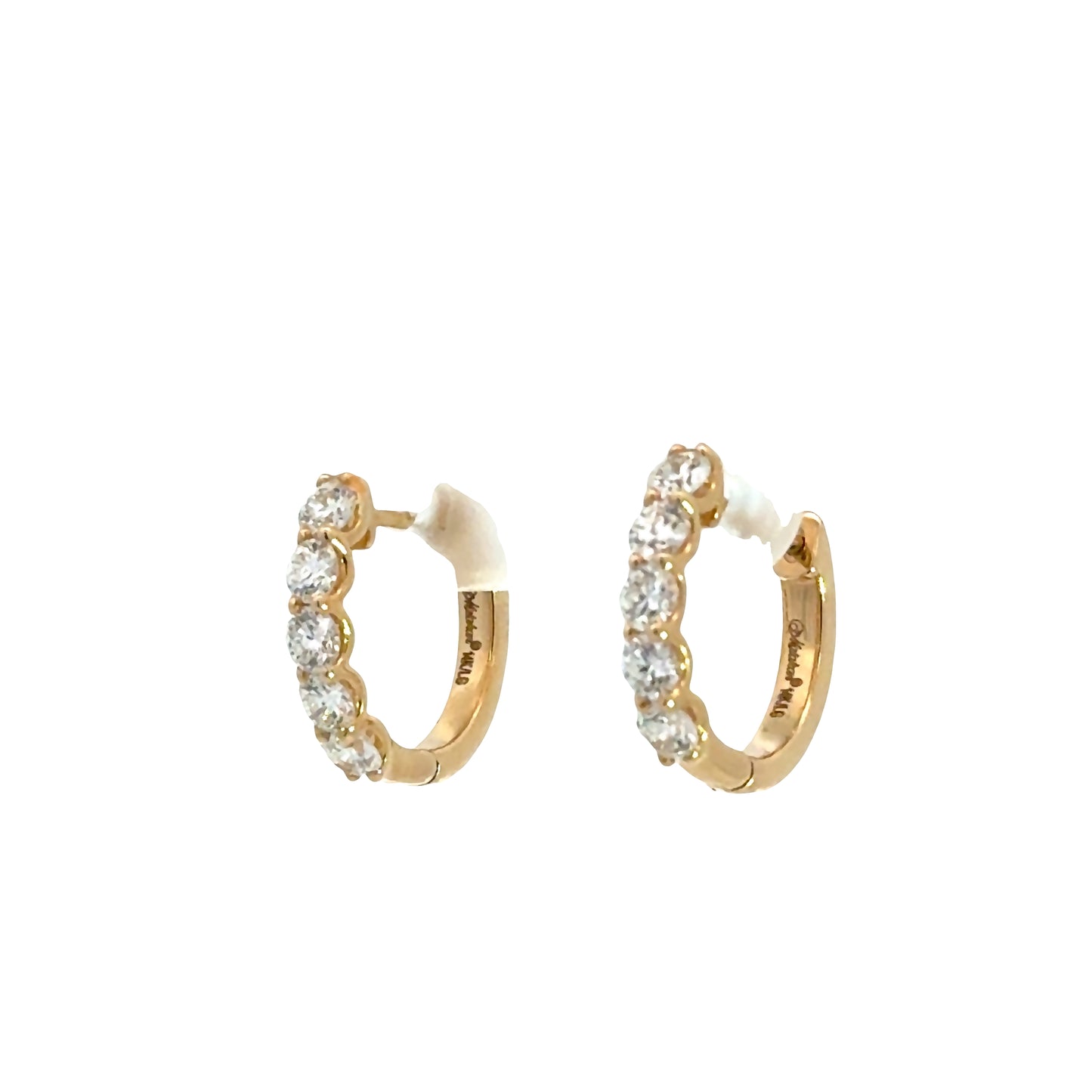 14K Yellow 1tw Lab Grown Diamond Hoops