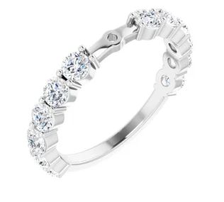 14K White 1 CTW Diamond Peg Shank