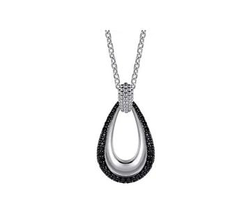 925 Sterling Silver Bujukan Black Spinel Pendant Necklace
