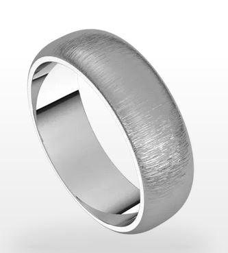 White 14 Karat Stone Half Round Wedding Band Size 11