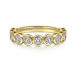 14k Yellow Gold Bezel Diamond Anniversary Band