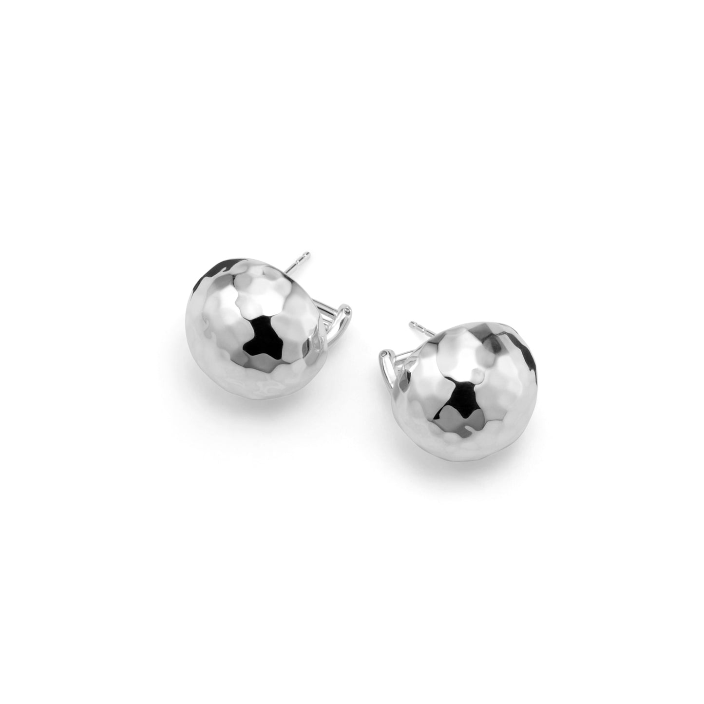 Lady's White Sterling Silver Stud Earrings