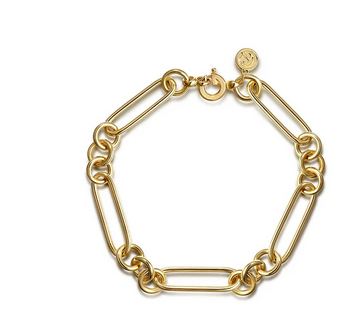 14K Yellow Gold Hollow Tube Link Chain Bracelet