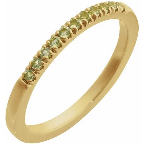 14K Yellow Natural Peridot Ring